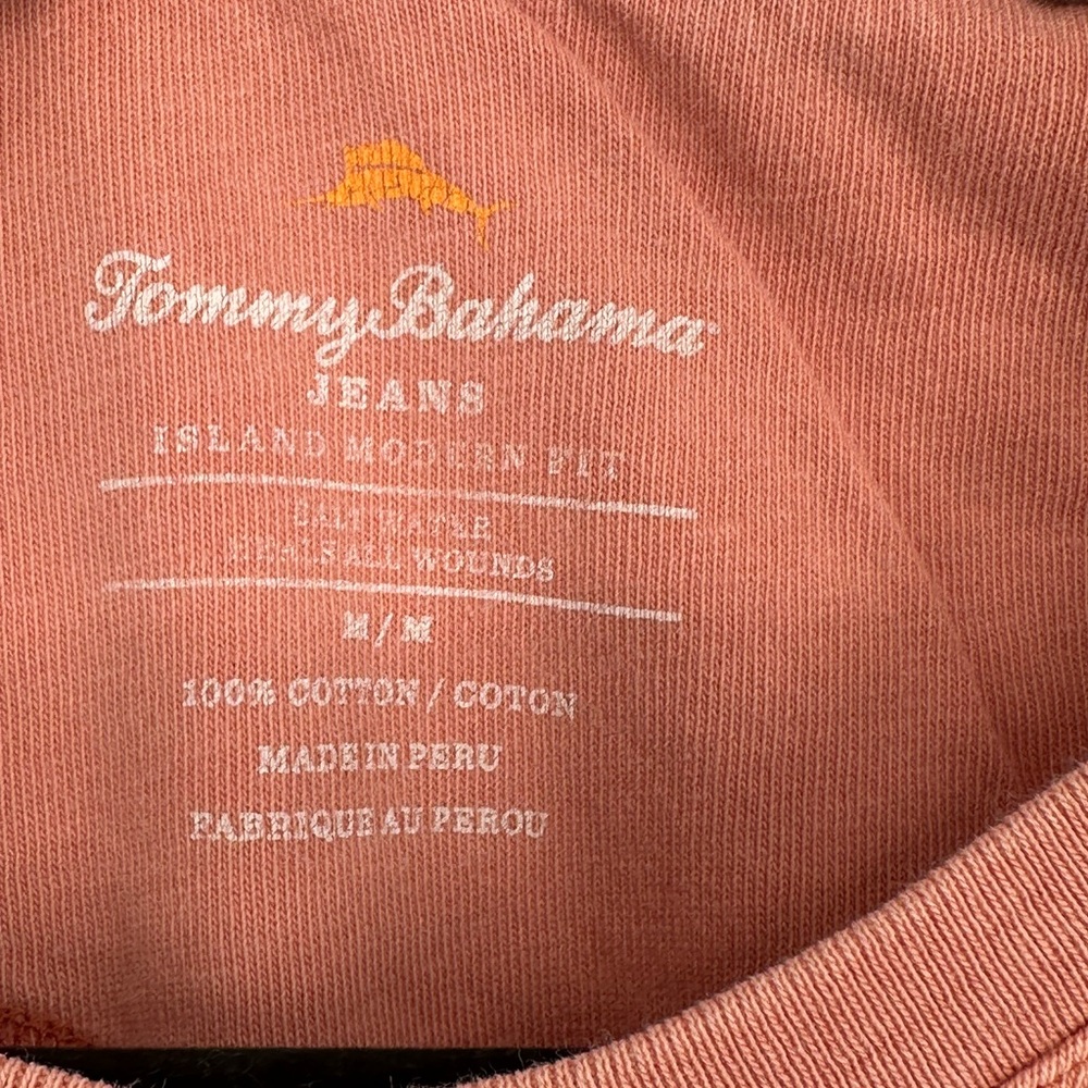 #297- Tommy Bahama Men's Short Sleeve Tee in Coral/Rust Color - Picture 3 of 7